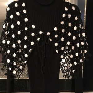 Black and White crocheted shawl